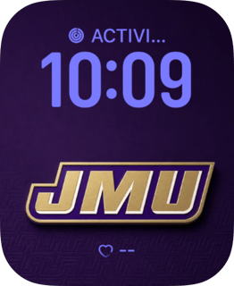 JMU Dukes watch face preview for Apple Watch