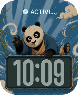 Kung Fu Panda Waves watch face preview for Apple Watch