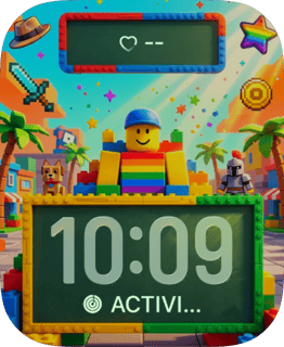 Lego Rainbow watch face preview for Apple Watch