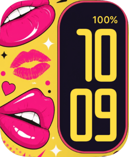 Lipstick Pop watch face preview for Apple Watch