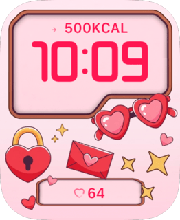 valentines day watch face preview for Apple Watch