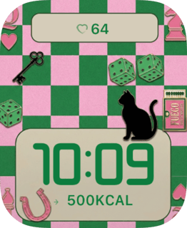 Lucky Charm Cat watch face preview for Apple Watch