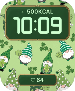 Lucky Gnome Garden watch face preview for Apple Watch