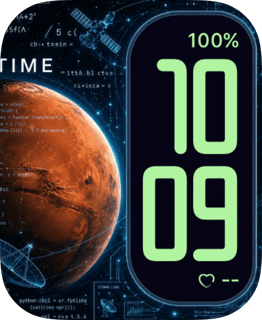 Mars HUD watch face preview for Apple Watch