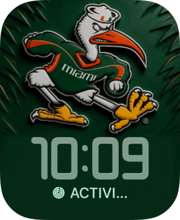 Miami Hurricanes watch face preview for Apple Watch