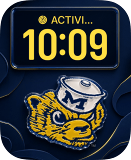 Michigan watch face preview with Wolverines artwork for Apple Watch