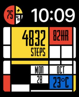 Mondrian Blocks watch face preview for Apple Watch