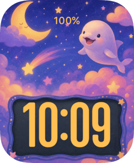 Moon Whale watch face preview for Apple Watch