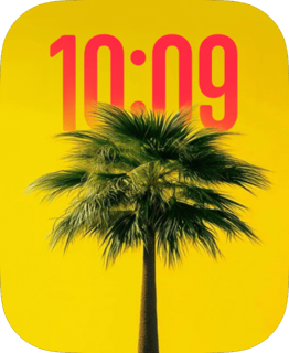 Neon Palm watch face preview image for Apple Watch