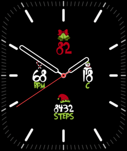 On the Naughty List watch face preview image for Apple Watch