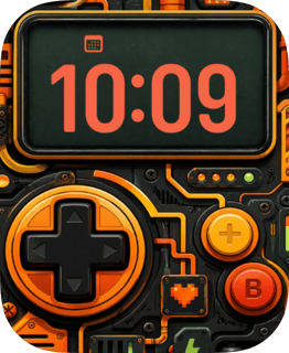 Orange Arcade watch face preview for Apple Watch
