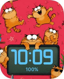 Orange Cat Chaos watch face preview for Apple Watch