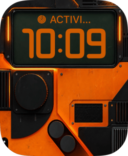 Orange Mech watch face preview image for Apple Watch