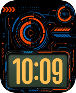 Orange Radar watch face preview for Apple Watch