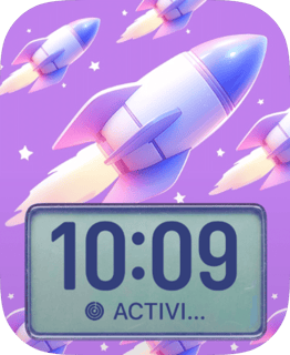 Pastel Rocket watch face preview for Apple Watch