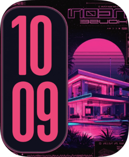 Neon Villa watch face preview for Apple Watch