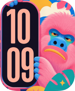 Pink Primate watch face preview image for Apple Watch