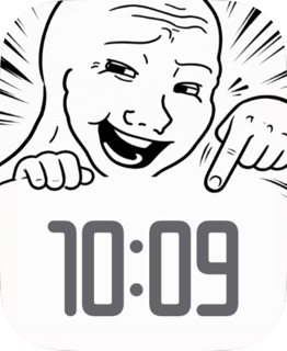 Pointing Wojak watch face preview for Apple Watch