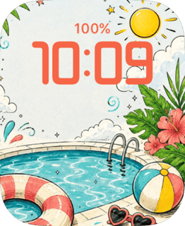 Pool Splash watch face preview for Apple Watch