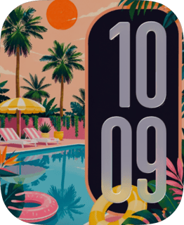 Poolside Palms watch face preview for Apple Watch