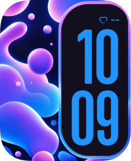 Purple Bubble Glow watch face preview for Apple Watch