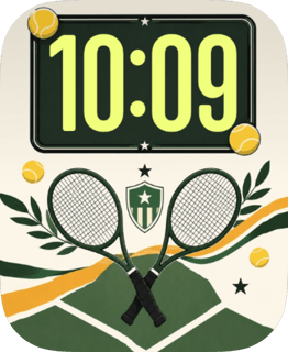 Racket Crest watch face preview for Apple Watch