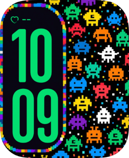 Rainbow Aliens Apple Watch face - Video Games