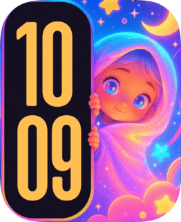 Rainbow Anime Girl watch face preview for Apple Watch