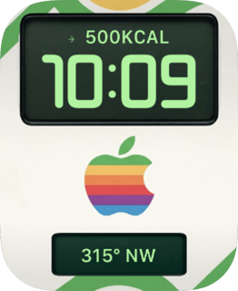 Rainbow Compass watch face preview for Apple Watch