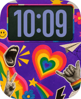 Rainbow Joy Collage watch face preview for Apple Watch
