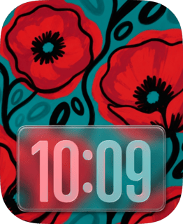 Red Poppies watch face preview for Apple Watch