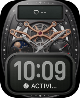 Rose Skeleton watch face preview for Apple Watch
