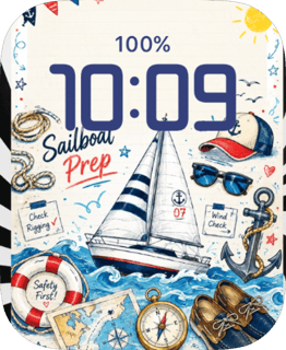 Sailboat Prep watch face preview for Apple Watch