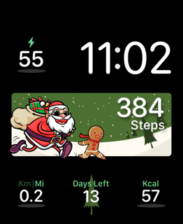 Santa Dash watch face preview for Apple Watch