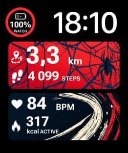 Scarlet Web watch face preview image for Apple Watch