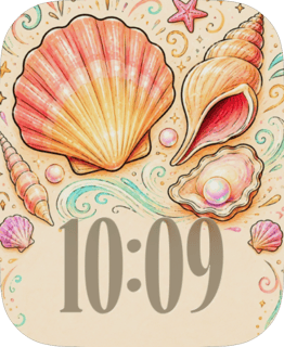 Shell Study watch face preview for Apple Watch