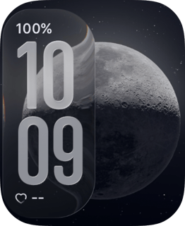 Silver Moon watch face preview for Apple Watch