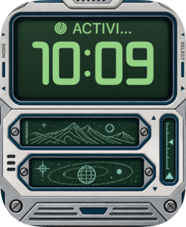 Silver Orbit watch face preview image for Apple Watch
