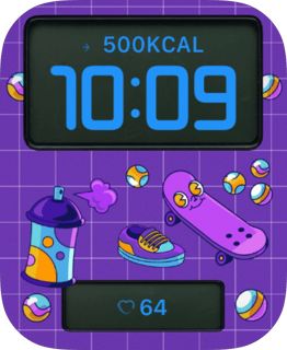 Skater Pop watch face preview for Apple Watch