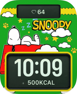 Sleepy Snoopy Dreams watch face preview for Apple Watch