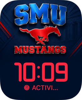 SMU Mustangs watch face preview for Apple Watch
