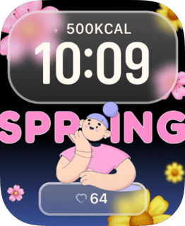 Spring Blossom watch face preview for Apple Watch