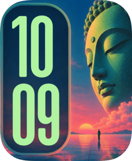 Sunset Buddha watch face preview image for Apple Watch