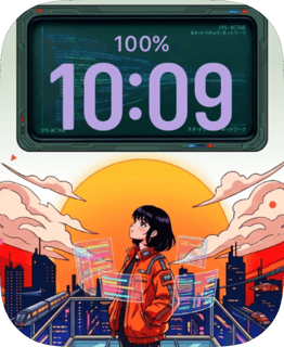 Sunset Station Girl watch face preview for Apple Watch