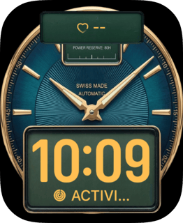 Teal Power Reserve watch face preview for Apple Watch
