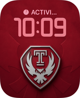 Temple Owls watch face preview for Apple Watch