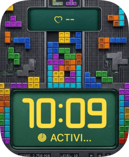 Tetris Block Stack watch face preview for Apple Watch