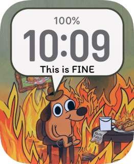 This Is Fine Fire watch face preview for Apple Watch