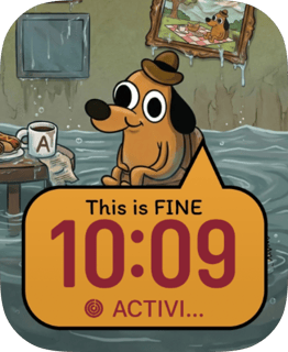 This Is Fine Flood watch face preview for Apple Watch