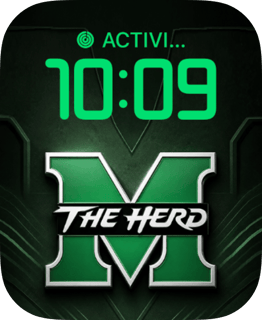 Thundering Herd watch face preview for Apple Watch